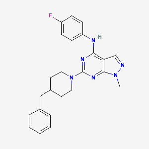 molecular formula C24H25FN6 B11296260 6-(4-benzylpiperidin-1-yl)-N-(4-fluorophenyl)-1-methyl-1H-pyrazolo[3,4-d]pyrimidin-4-amine 