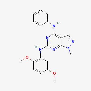 molecular formula C20H20N6O2 B11296290 N~6~-(2,5-dimethoxyphenyl)-1-methyl-N~4~-phenyl-1H-pyrazolo[3,4-d]pyrimidine-4,6-diamine 