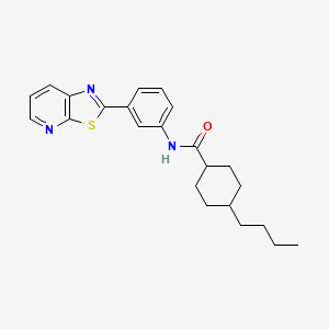 4-butyl-N-(3-(thiazolo[5,4-b]pyridin-2-yl)phenyl)cyclohexanecarboxamide