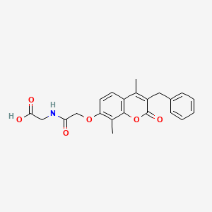 molecular formula C22H21NO6 B11296320 N-{[(3-benzyl-4,8-dimethyl-2-oxo-2H-chromen-7-yl)oxy]acetyl}glycine 