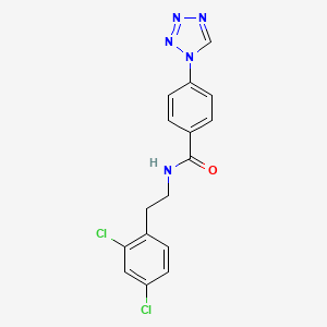 molecular formula C16H13Cl2N5O B11296324 N-[2-(2,4-dichlorophenyl)ethyl]-4-(1H-tetrazol-1-yl)benzamide 