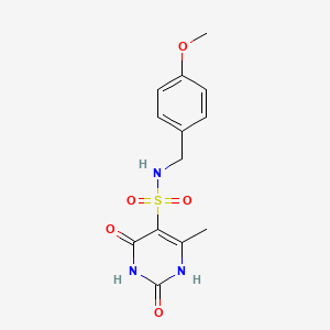 molecular formula C13H15N3O5S B11296336 2-hydroxy-N-(4-methoxybenzyl)-4-methyl-6-oxo-1,6-dihydropyrimidine-5-sulfonamide 