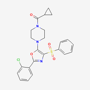 {4-[2-(2-Chlorophenyl)-4-(phenylsulfonyl)-1,3-oxazol-5-yl]piperazin-1-yl}(cyclopropyl)methanone