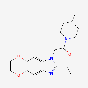 2-(2-ethyl-6,7-dihydro-1H-[1,4]dioxino[2,3-f]benzimidazol-1-yl)-1-(4-methylpiperidin-1-yl)ethanone