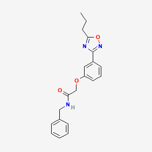 molecular formula C20H21N3O3 B11296396 N-benzyl-2-[3-(5-propyl-1,2,4-oxadiazol-3-yl)phenoxy]acetamide 