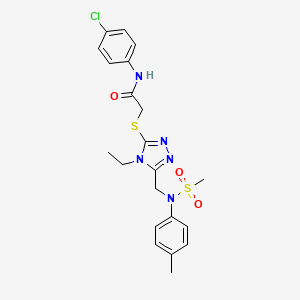 N-(4-chlorophenyl)-2-[(4-ethyl-5-{[(4-methylphenyl)(methylsulfonyl)amino]methyl}-4H-1,2,4-triazol-3-yl)sulfanyl]acetamide