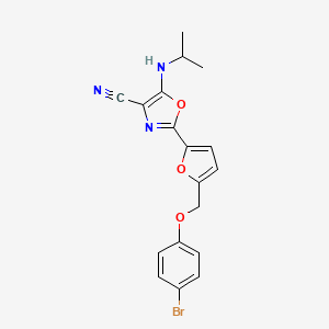 2-{5-[(4-Bromophenoxy)methyl]furan-2-yl}-5-(propan-2-ylamino)-1,3-oxazole-4-carbonitrile