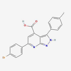 6-(4-bromophenyl)-3-(4-methylphenyl)-1H-pyrazolo[3,4-b]pyridine-4-carboxylic acid