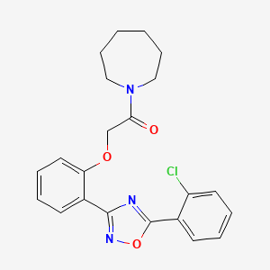 molecular formula C22H22ClN3O3 B11296439 1-(Azepan-1-yl)-2-{2-[5-(2-chlorophenyl)-1,2,4-oxadiazol-3-yl]phenoxy}ethanone 