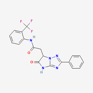 molecular formula C19H14F3N5O2 B11296441 2-(5-oxo-2-phenyl-5,6-dihydro-4H-imidazo[1,2-b][1,2,4]triazol-6-yl)-N-[2-(trifluoromethyl)phenyl]acetamide 