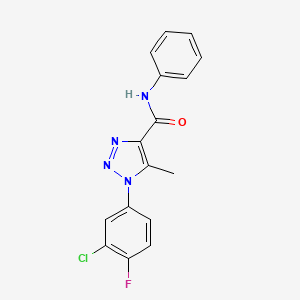 molecular formula C16H12ClFN4O B11296458 1-(3-chloro-4-fluorophenyl)-5-methyl-N-phenyl-1H-1,2,3-triazole-4-carboxamide 