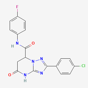 2-(4-chlorophenyl)-N-(4-fluorophenyl)-5-oxo-4,5,6,7-tetrahydro[1,2,4]triazolo[1,5-a]pyrimidine-7-carboxamide