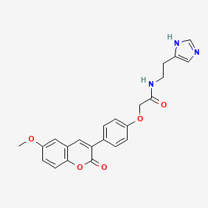 N-[2-(1H-imidazol-5-yl)ethyl]-2-[4-(6-methoxy-2-oxo-2H-chromen-3-yl)phenoxy]acetamide