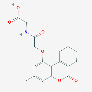 molecular formula C18H19NO6 B11296527 N-{[(3-methyl-6-oxo-7,8,9,10-tetrahydro-6H-benzo[c]chromen-1-yl)oxy]acetyl}glycine 