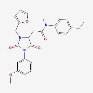 N-(4-ethylphenyl)-2-[3-(furan-2-ylmethyl)-1-(3-methoxyphenyl)-2,5-dioxoimidazolidin-4-yl]acetamide