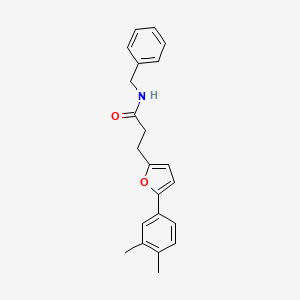 molecular formula C22H23NO2 B11296534 N-benzyl-3-[5-(3,4-dimethylphenyl)furan-2-yl]propanamide 