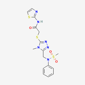 2-[(4-methyl-5-{[(methylsulfonyl)(phenyl)amino]methyl}-4H-1,2,4-triazol-3-yl)sulfanyl]-N-(1,3-thiazol-2-yl)acetamide