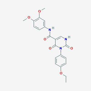 molecular formula C21H21N3O6 B11296562 N-(3,4-dimethoxyphenyl)-3-(4-ethoxyphenyl)-2,4-dioxo-1,2,3,4-tetrahydropyrimidine-5-carboxamide 