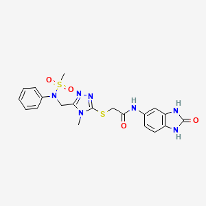 2-[(4-methyl-5-{[(methylsulfonyl)(phenyl)amino]methyl}-4H-1,2,4-triazol-3-yl)sulfanyl]-N-(2-oxo-2,3-dihydro-1H-benzimidazol-5-yl)acetamide