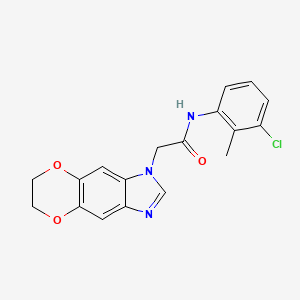 N-(3-chloro-2-methylphenyl)-2-(6,7-dihydro-1H-[1,4]dioxino[2,3-f]benzimidazol-1-yl)acetamide