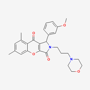 molecular formula C27H30N2O5 B11296593 1-(3-Methoxyphenyl)-6,8-dimethyl-2-[3-(morpholin-4-yl)propyl]-1,2-dihydrochromeno[2,3-c]pyrrole-3,9-dione 