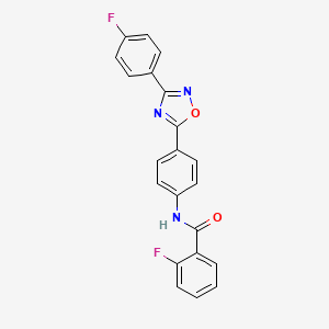 2-fluoro-N-{4-[3-(4-fluorophenyl)-1,2,4-oxadiazol-5-yl]phenyl}benzamide