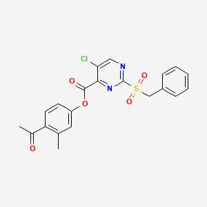 4-Acetyl-3-methylphenyl 2-(benzylsulfonyl)-5-chloropyrimidine-4-carboxylate