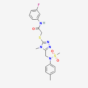 N-(3-fluorophenyl)-2-[(4-methyl-5-{[(4-methylphenyl)(methylsulfonyl)amino]methyl}-4H-1,2,4-triazol-3-yl)sulfanyl]acetamide