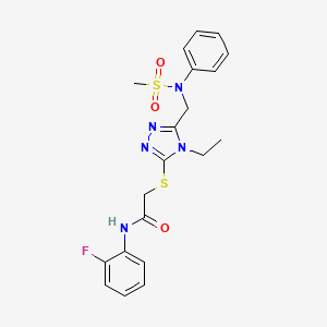 2-[(4-ethyl-5-{[(methylsulfonyl)(phenyl)amino]methyl}-4H-1,2,4-triazol-3-yl)sulfanyl]-N-(2-fluorophenyl)acetamide