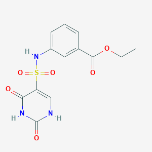 molecular formula C13H13N3O6S B11296661 Ethyl 3-{[(2-hydroxy-6-oxo-1,6-dihydropyrimidin-5-yl)sulfonyl]amino}benzoate 