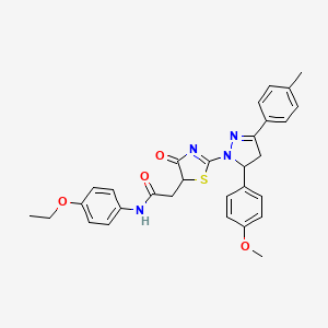 N-(4-ethoxyphenyl)-2-{2-[5-(4-methoxyphenyl)-3-(4-methylphenyl)-4,5-dihydro-1H-pyrazol-1-yl]-4-oxo-4,5-dihydro-1,3-thiazol-5-yl}acetamide