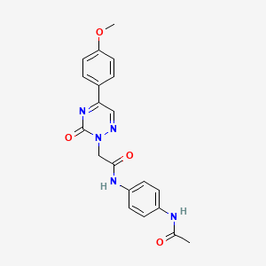 molecular formula C20H19N5O4 B11296740 N-[4-(acetylamino)phenyl]-2-[5-(4-methoxyphenyl)-3-oxo-1,2,4-triazin-2(3H)-yl]acetamide 