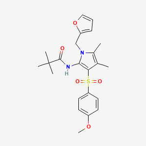 N-{1-(furan-2-ylmethyl)-3-[(4-methoxyphenyl)sulfonyl]-4,5-dimethyl-1H-pyrrol-2-yl}-2,2-dimethylpropanamide