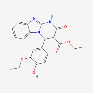 Ethyl 4-(3-ethoxy-4-hydroxyphenyl)-2-oxo-1,2,3,4-tetrahydropyrimido[1,2-a]benzimidazole-3-carboxylate