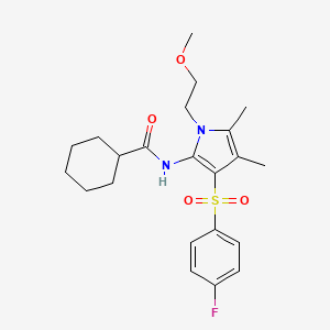 N-[3-[(4-fluorophenyl)sulfonyl]-1-(2-methoxyethyl)-4,5-dimethyl-1H-pyrrol-2-yl]cyclohexanecarboxamide