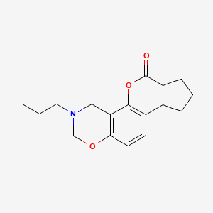 molecular formula C17H19NO3 B11296806 3-propyl-3,4,8,9-tetrahydro-2H-cyclopenta[3,4]chromeno[8,7-e][1,3]oxazin-6(7H)-one 