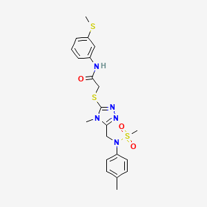 2-[(4-methyl-5-{[(4-methylphenyl)(methylsulfonyl)amino]methyl}-4H-1,2,4-triazol-3-yl)sulfanyl]-N-[3-(methylsulfanyl)phenyl]acetamide