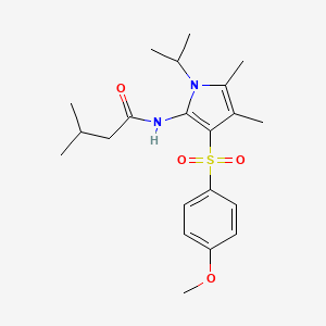 N-{3-[(4-methoxyphenyl)sulfonyl]-4,5-dimethyl-1-(propan-2-yl)-1H-pyrrol-2-yl}-3-methylbutanamide