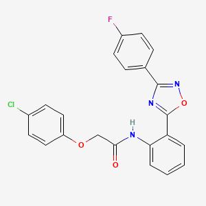 2-(4-chlorophenoxy)-N-{2-[3-(4-fluorophenyl)-1,2,4-oxadiazol-5-yl]phenyl}acetamide