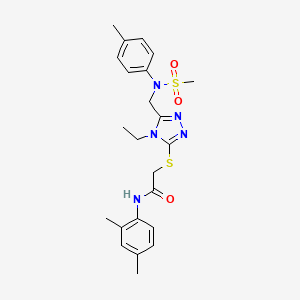 molecular formula C23H29N5O3S2 B11296891 N-(2,4-dimethylphenyl)-2-[(4-ethyl-5-{[(4-methylphenyl)(methylsulfonyl)amino]methyl}-4H-1,2,4-triazol-3-yl)sulfanyl]acetamide CAS No. 1033194-64-7