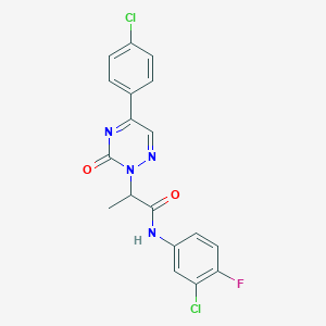 N-(3-chloro-4-fluorophenyl)-2-[5-(4-chlorophenyl)-3-oxo-1,2,4-triazin-2(3H)-yl]propanamide