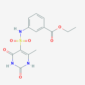 Ethyl 3-{[(6-methyl-2,4-dioxo-1,2,3,4-tetrahydropyrimidin-5-yl)sulfonyl]amino}benzoate