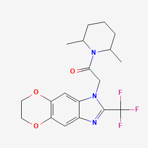 1-(2,6-dimethylpiperidin-1-yl)-2-[2-(trifluoromethyl)-6,7-dihydro-1H-[1,4]dioxino[2,3-f]benzimidazol-1-yl]ethanone