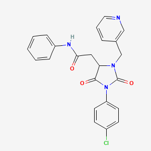 2-[1-(4-chlorophenyl)-2,5-dioxo-3-(pyridin-3-ylmethyl)imidazolidin-4-yl]-N-phenylacetamide