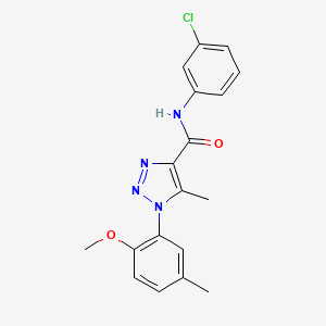 molecular formula C18H17ClN4O2 B11296966 N-(3-chlorophenyl)-1-(2-methoxy-5-methylphenyl)-5-methyl-1H-1,2,3-triazole-4-carboxamide 