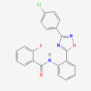 N-{2-[3-(4-chlorophenyl)-1,2,4-oxadiazol-5-yl]phenyl}-2-fluorobenzamide