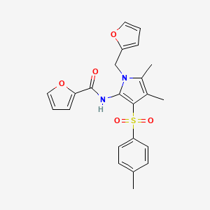 N-{1-(furan-2-ylmethyl)-4,5-dimethyl-3-[(4-methylphenyl)sulfonyl]-1H-pyrrol-2-yl}furan-2-carboxamide