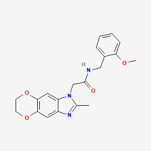 N-(2-methoxybenzyl)-2-(2-methyl-6,7-dihydro-1H-[1,4]dioxino[2,3-f]benzimidazol-1-yl)acetamide