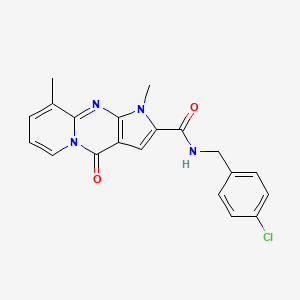 molecular formula C20H17ClN4O2 B11297024 N-(4-chlorobenzyl)-1,9-dimethyl-4-oxo-1,4-dihydropyrido[1,2-a]pyrrolo[2,3-d]pyrimidine-2-carboxamide 