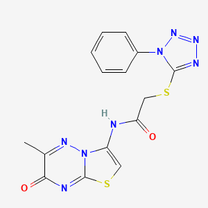 N-(6-methyl-7-oxo-7H-[1,3]thiazolo[3,2-b][1,2,4]triazin-3-yl)-2-[(1-phenyl-1H-tetrazol-5-yl)sulfanyl]acetamide